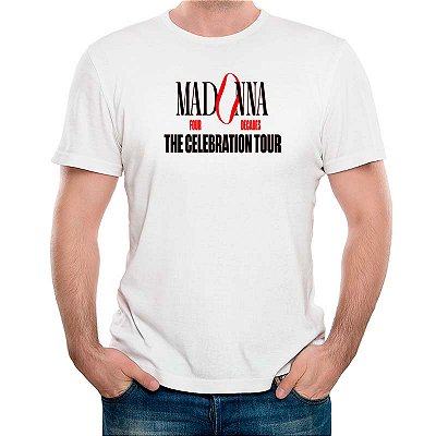 Camiseta Madonna The Celebration Tour Logo tamanho adulto com mangas curtas na cor branca Premium