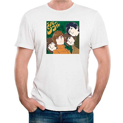 Camiseta The Beatles Rebel Soul Manga tamanho adulto com mangas curtas na cor branca Premium