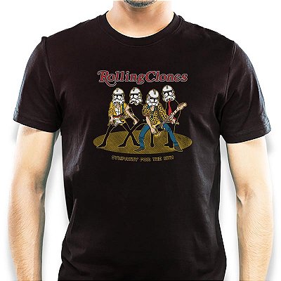 Camiseta Premium Rolling Clones tamanho adulto com mangas curtas na cor preta