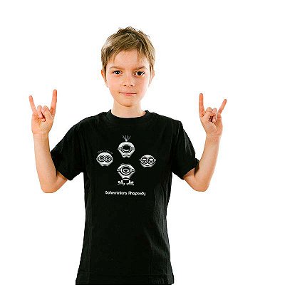 Camiseta Boheminions Rhapsody Unissex Infantil Preta