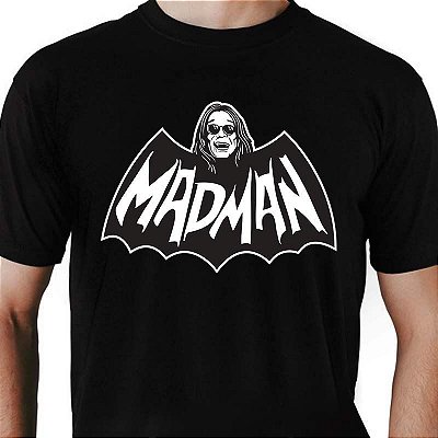 Camiseta rock Madman premium tamanho adulto com mangas curtas na cor preta