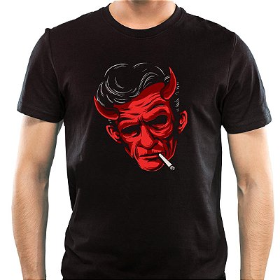 Camiseta Cash in Hell tamanho adulto com mangas curtas na cor Preta Premium