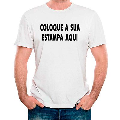 Camiseta com Estampa Personalizada tamanho adulto com mangas curtas na cor branca Premium