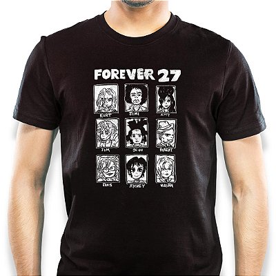 Camiseta 27 Forever tamanho adulto com mangas curtas na cor Preta Premium