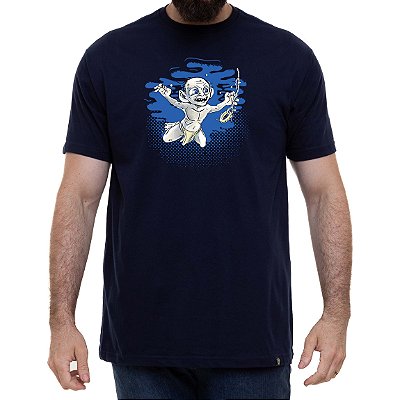 Camiseta My precious nevermind tamanho adulto com mangas curtas na cor azul marinho Premium