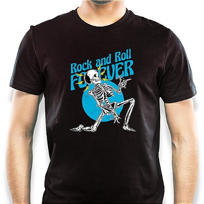 Camiseta Rock Forever adulto com mangas curtas na cor Preta Premium