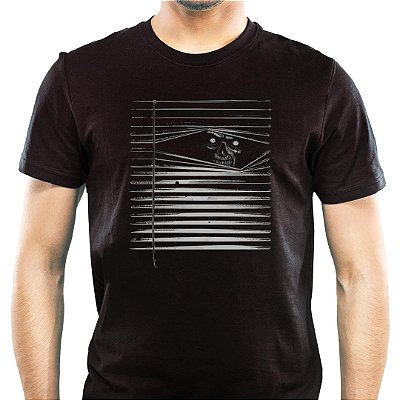 Camiseta demonic shutter adulto com mangas curtas na cor Preta Premium