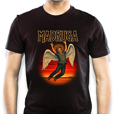 Camiseta Led Madruga para adulto com mangas curtas na cor Preta
