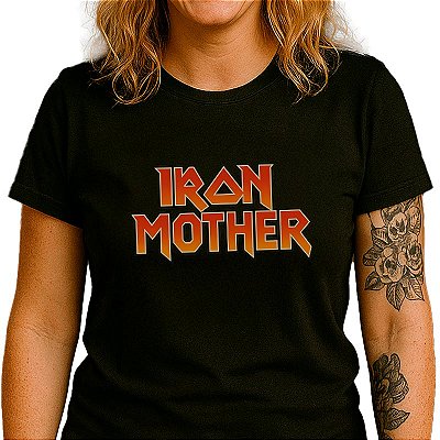 Camiseta Iron Mother para adulto com mangas curtas na cor Preta