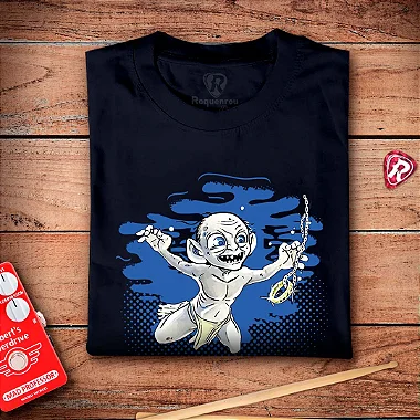 Oferta Relâmpago - Camiseta G Feminina Azul Marinho My Precious Premium