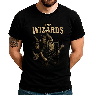Camiseta The Wizards Magic Power Trio para adulto com mangas curtas na cor Preta