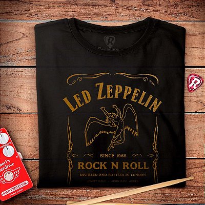 Oferta Relâmpago - Camiseta XG Led Zeppelin Whisky Preta Premium