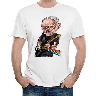 Camiseta White Side of the Moon tamanho adulto com mangas curtas na cor branca