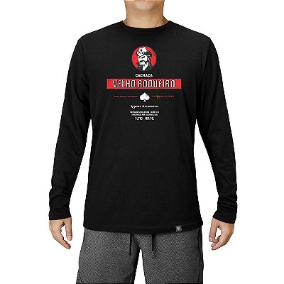 Camiseta Velho Roqueiro Lemmy Kilmister tamanho adulto com mangas longas na cor preta masculina