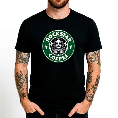 Camiseta Ozzy Rockstar premium para adulto com mangas curtas na cor Preta