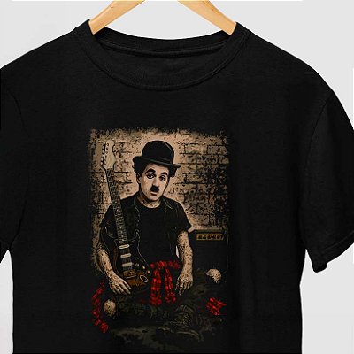 Camiseta cinema mudo Grunge para adulto com mangas curtas na cor Preta premium