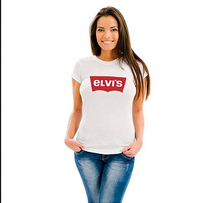 Oferta Relâmpago - Camiseta Elvis Branca G feminina Premium