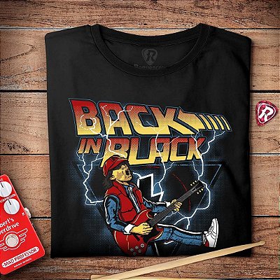 Oferta Relâmpago - Camiseta Angus Young Back In Black de volta para o futuro Premium