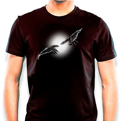 Camiseta a Criacao do fim com mangas curtas na cor preta premium