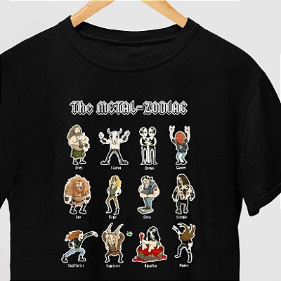 Camiseta Signos do Rock com mangas curtas na cor preta premium