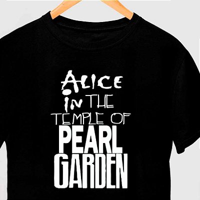 Camiseta Allice in Temple of the Pearl Garden com mangas curtas na cor preta premium