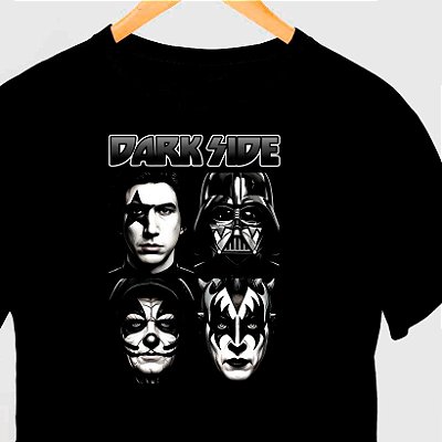 Camiseta Kiss Dark Side com mangas curtas na cor preta premium