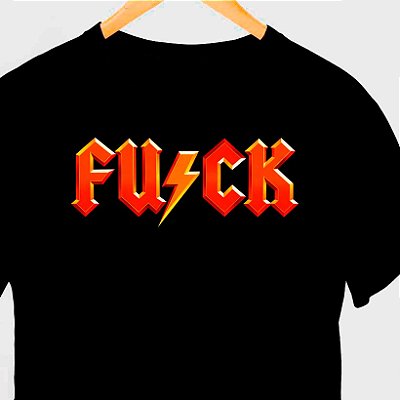 Camiseta Fuck preta com mangas curtas premium