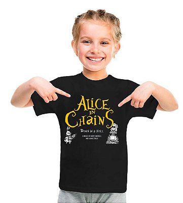 Camiseta Alice in Chains Down in a Hole Unissex Infantil Preta
