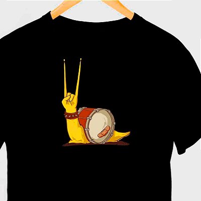 Camiseta Caracol Batera na cor preta com mangas curtas premium
