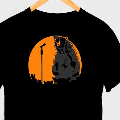 Camiseta Born to Bear Wild na cor preta com mangas curtas premium