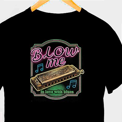 Camiseta Gaita Blow me tamanho adulto com mangas curtas na cor Preta Premium