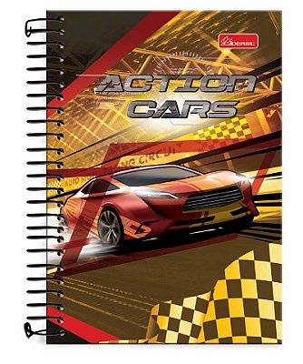 Caderno ¼ capa dura Action Cars AC1403