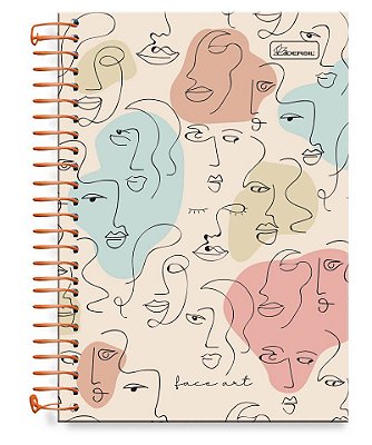 Caderno ¼ capa dura Face Art FA1401