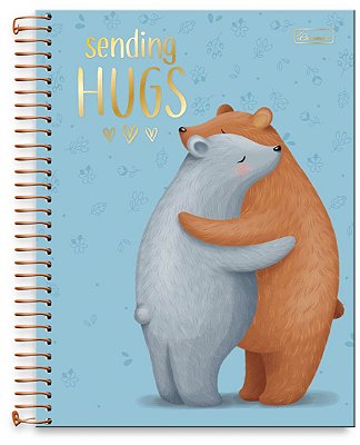 Caderno universitário 10 matérias capa dura Sending Hugs SH02