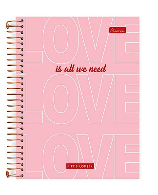 Caderno colegial 15 matérias capa dura It's Love IL01