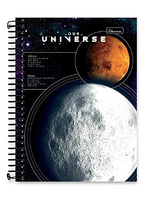 Caderno colegial 01 matéria capa dura Our Universe UN01