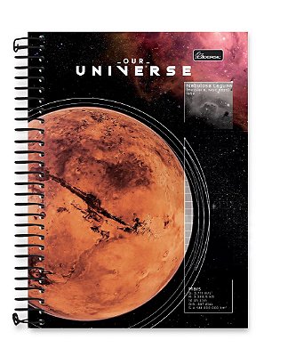 Caderno colegial 15 matérias capa dura Our Universe UN02