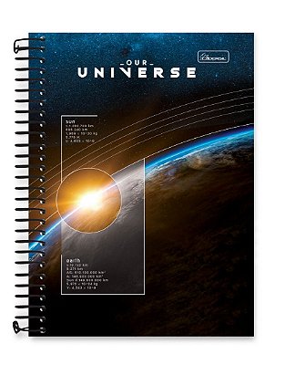 Caderno colegial 15 matérias capa dura Our Universe UN04