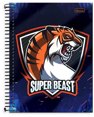 Caderno universitário 10 matérias capa dura Super Beast SB01
