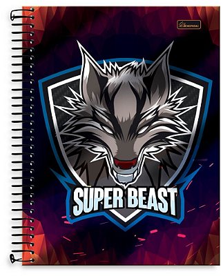 Caderno universitário 15 matérias capa dura Super Beast SB03