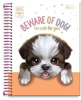 Caderno universitário 10 matérias capa dura Dog Lovers DL04