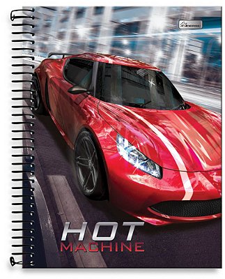 Caderno universitário 20 matérias capa dura Hot Machine HM01