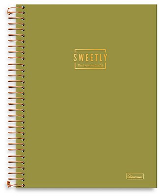 Caderno universitário 15 matérias capa dura Sweetly SW04           