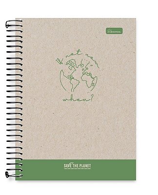 Caderno colegial 15 matérias capa dura Save the Planet STP04
