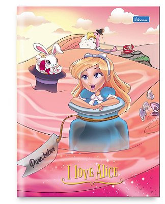 Caderno Capa Dura Costurado Brochura ¼ I Love Alice ILAB1403