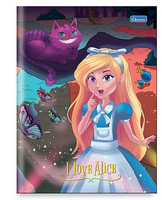 Caderno Capa Dura Costurado Brochura ¼ I Love Alice ILAB1404