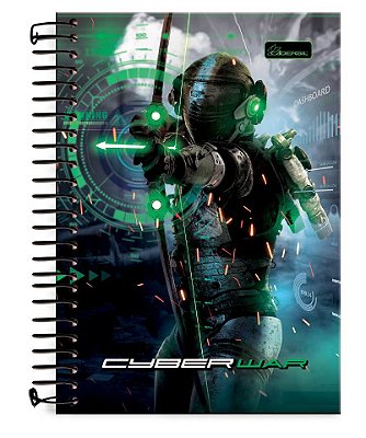 Caderno ¼ capa dura Cyber War CW1401