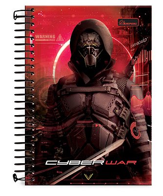 Caderno ¼ capa dura Cyber War CW1402
