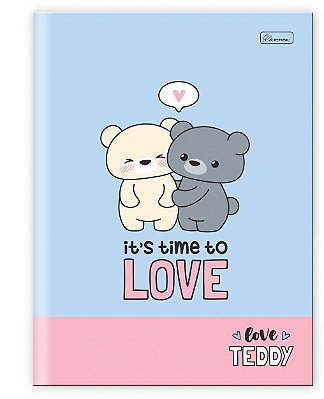 Caderno Capa Dura Costurado Brochura Univ. Love Teddy LTB01