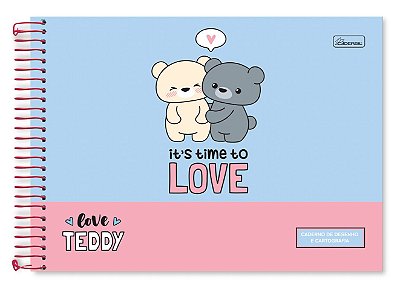 Caderno de Desenho Capa Dura Love Teddy LTD01